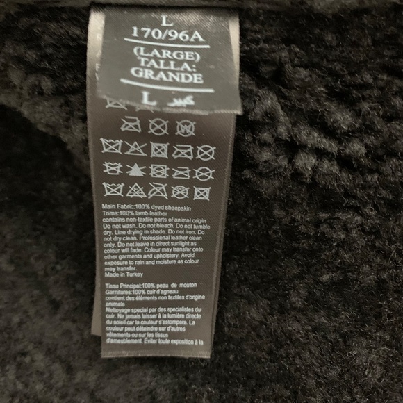 ALLSAINTS Jacket "Farley" Moto-Inspired Genuine Shearling & Suede Leather Sz Lg - Picture 15 of 16